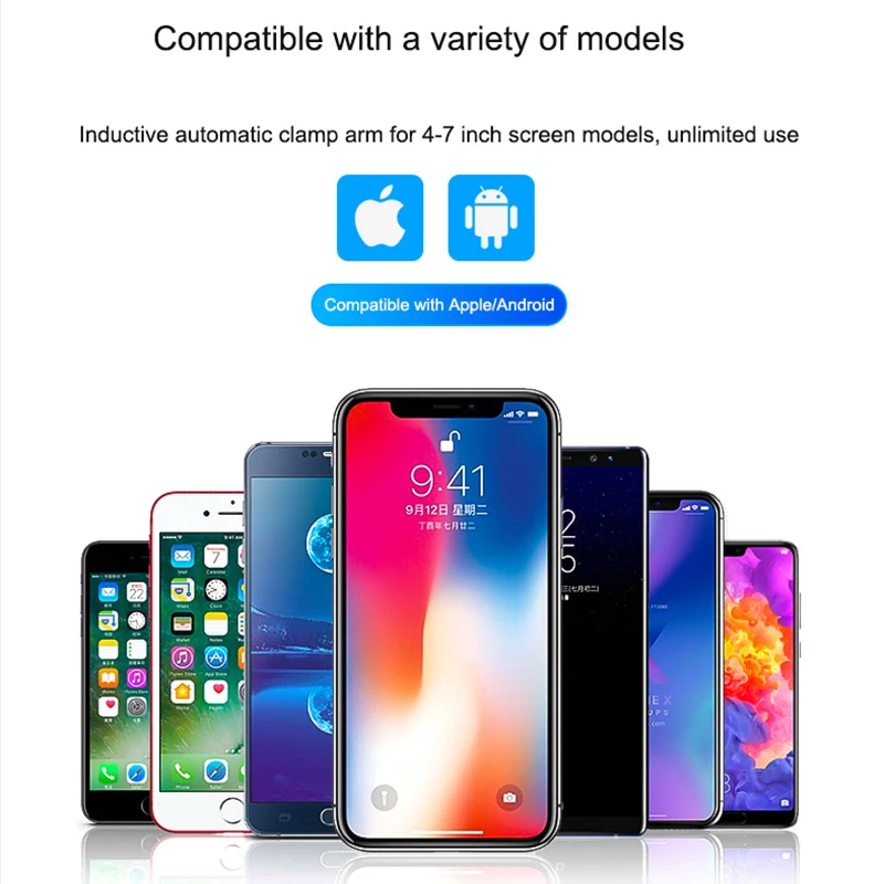 10 Вт Qi автомобильное беспроводное зарядное устройство для Xiaomi MIX 2S Mi 9 iPhone X Samsung S9