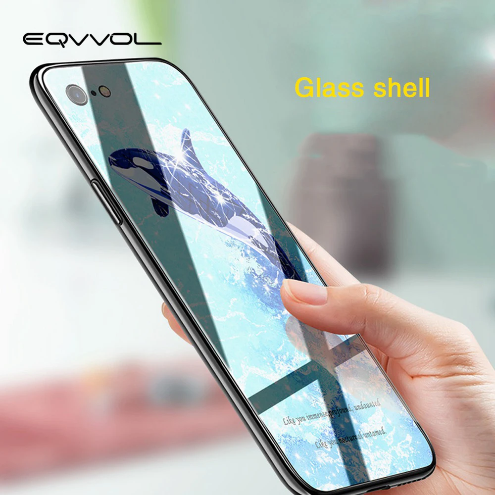 Eqvvol закаленное стекло ТПУ чехол для iPhone X 8 плюс защитный мобильного телефона 6 Plus