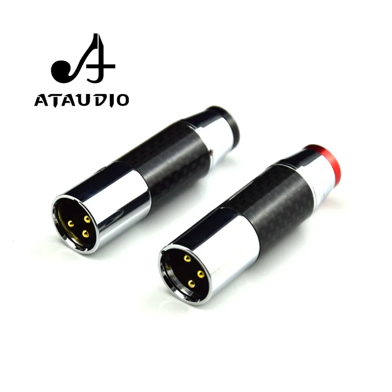 4 шт. Hi fi Разъем ATAUDIO из углеродного волокна XLR end Позолоченные разъемы для мужчин и