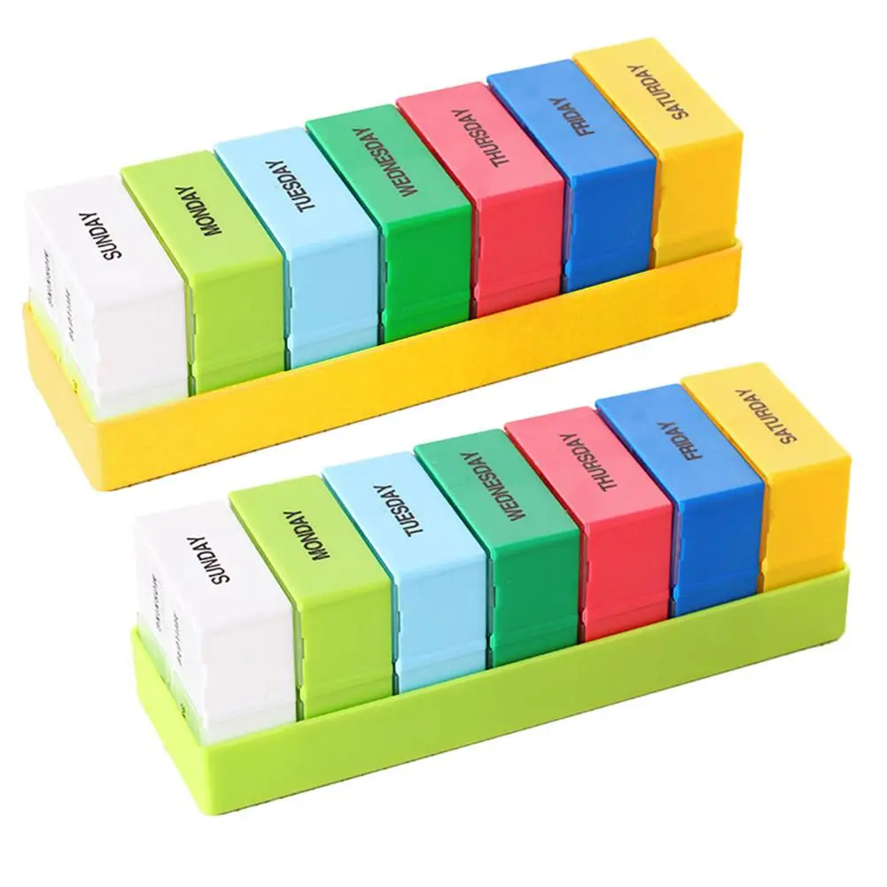 1 шт. Большая вместительная многоцветная Съемная переносная коробка для лекарств