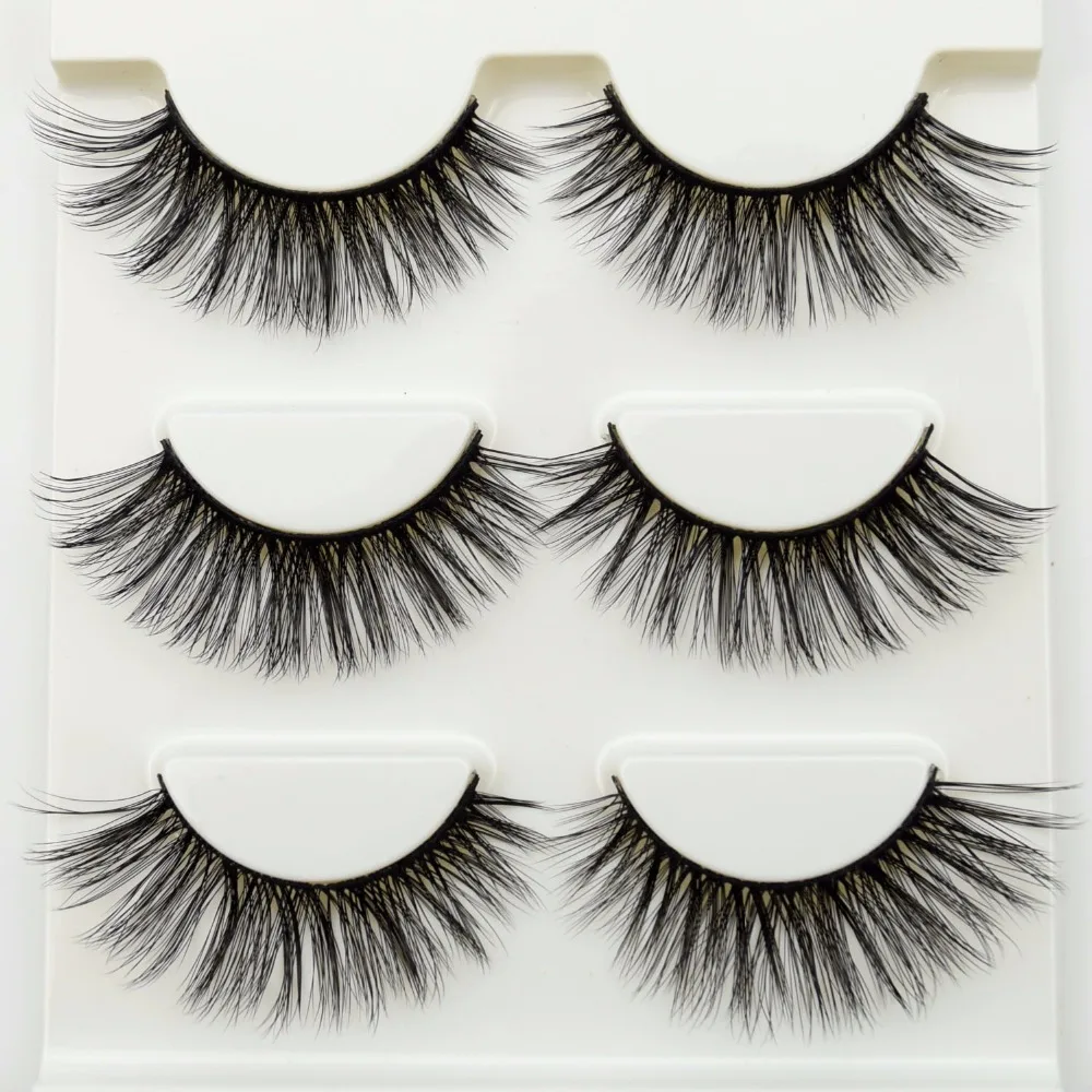 3 пары/компл. 3D накладные ресницы пачкающие перекрещивающиеся густые натуральные