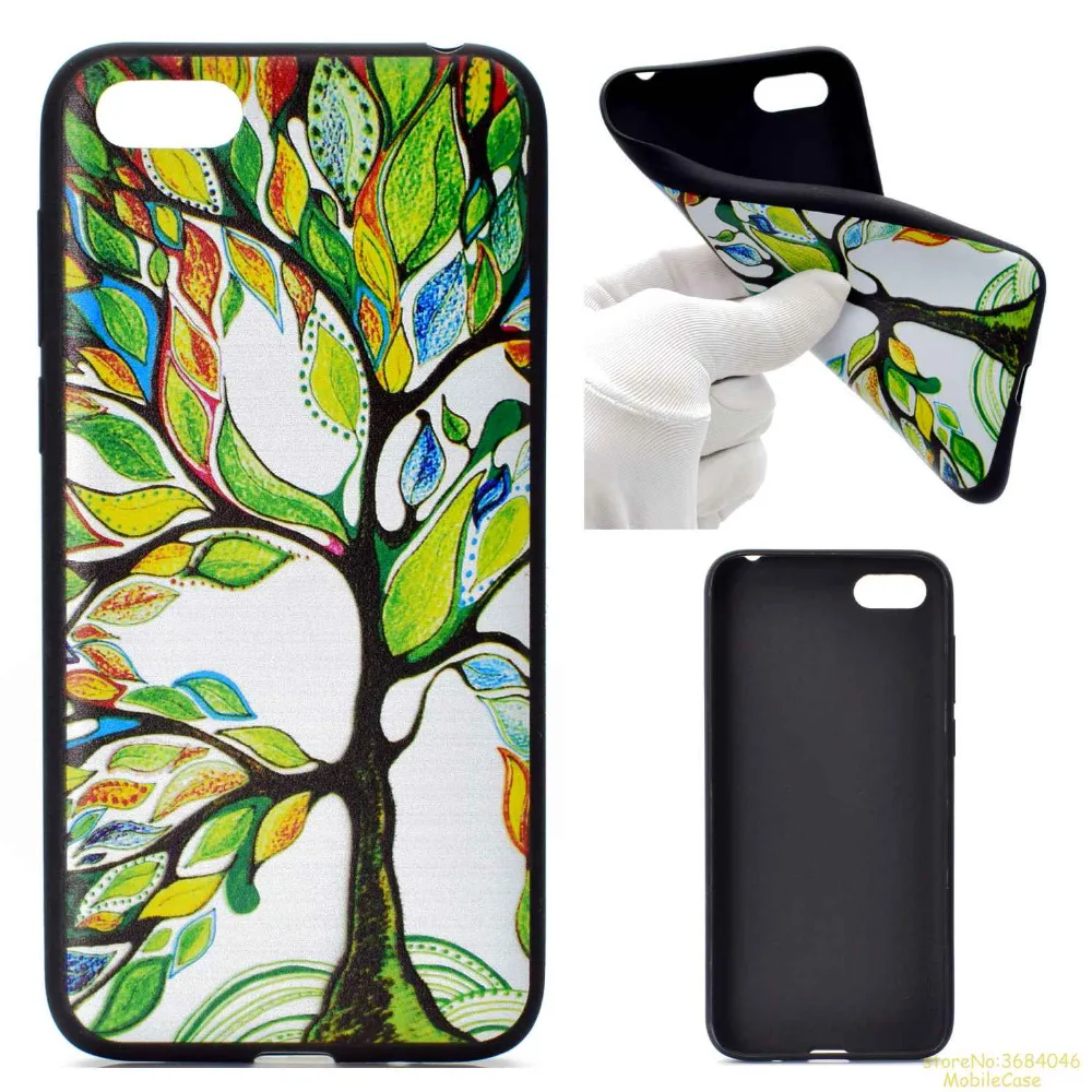 high Quality black Silicone TPU phone case For Huawei Y5 2018 cover with butterfly SmileyFace flower lifeTree Painted coque | Мобильные