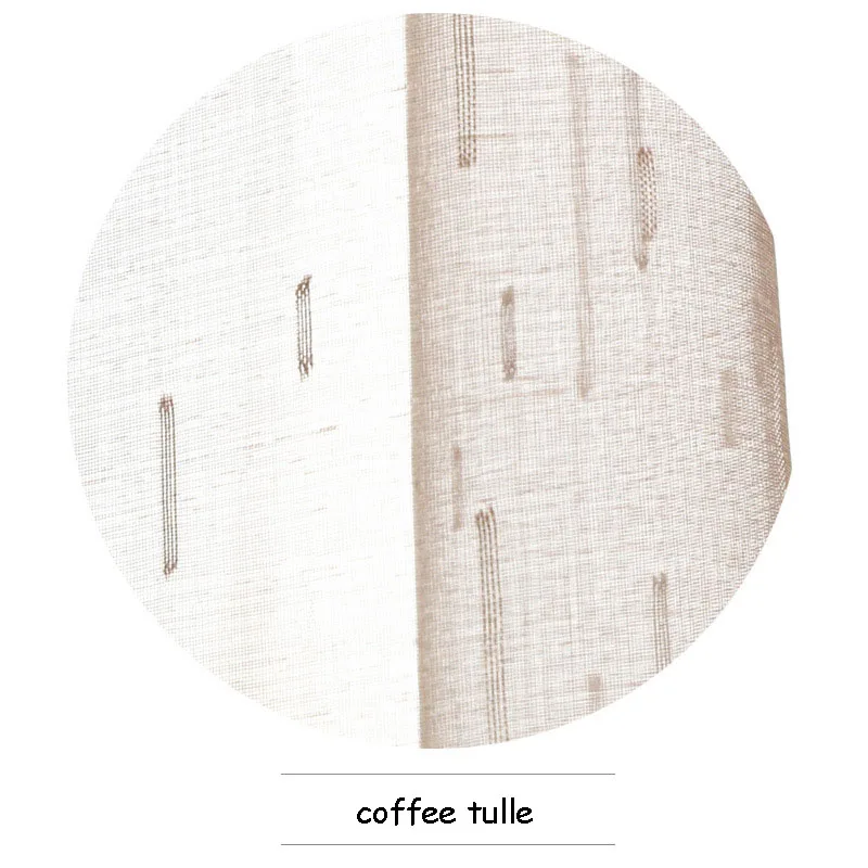 Coffee Tulle Современные двухсторонние жаккардовые тканевые шторы для спальни гостиной пиксельный узор Изысканная Роскошная занавеска «москитная сетка» - Цвет: Coffee Tulle