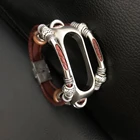 Ремешок кожаный для Xiaomi Mi Band 2, сменный Браслет без винтов для Mi Band 2, Mi band 2