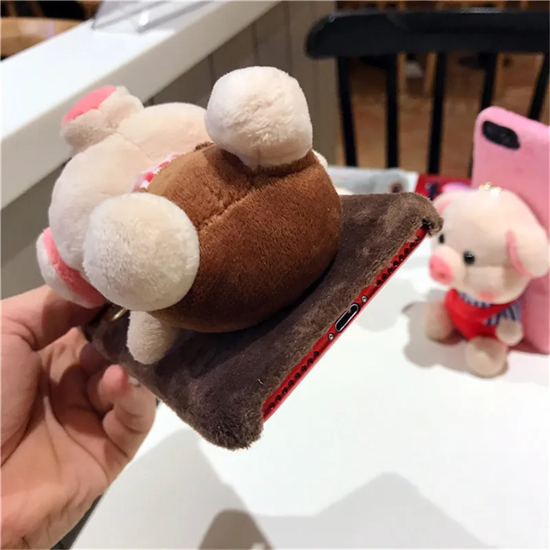 Ainike мягкий пушистый кукольный чехол для iPhone X 5S SE 6S Plus 7Plus 8Plus XR XS MAX 3D милый