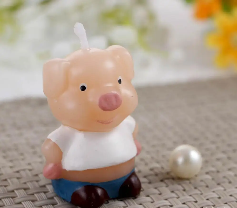 12 штук милые свечки свиньи для свадьбы детский душ сувениры на день рождения