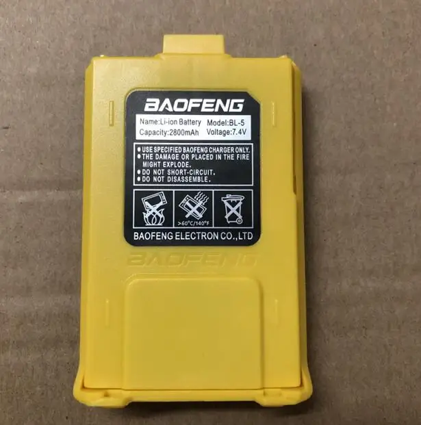 1800mAh yellow Baofeng UV-5R портативная рация аккумулятор 1800 мАч/2800 мАч для BF-F8 uv 5r uv5r uv-5re UV-5RA Baofeng аксессуар BL-5 аккумулятор - Цвет: 1800mAh yellow