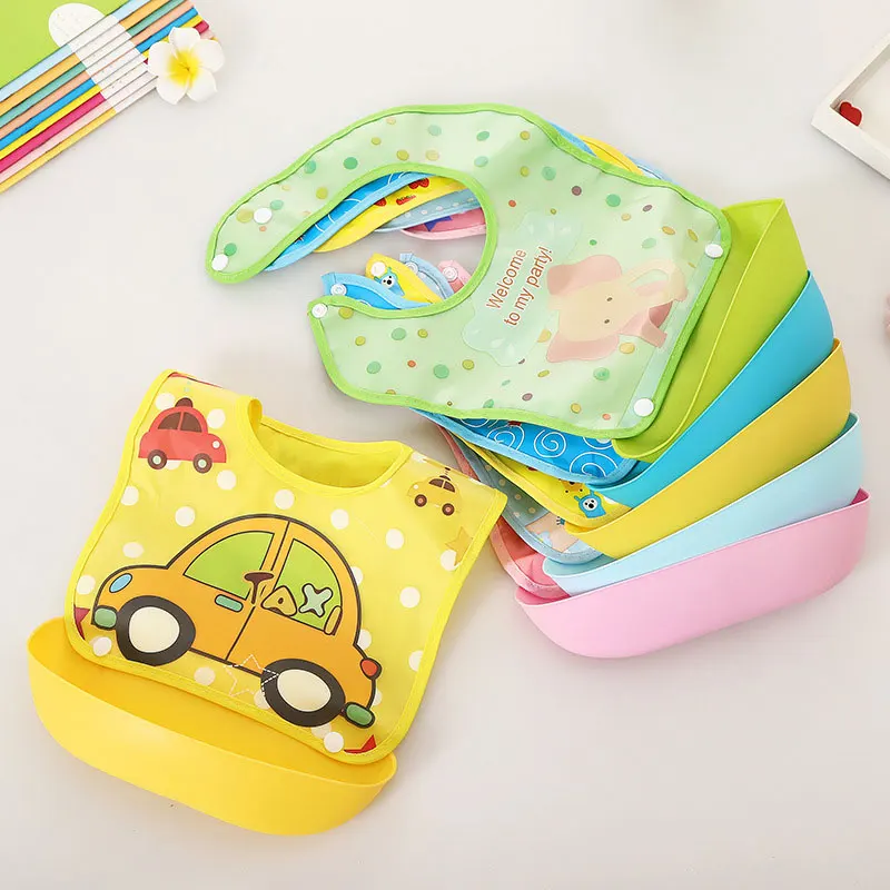 EVA Plastic Baby Bibs Lovely Cute Cartoon Pattern Toddler Infant Feeding Waterproof Saliva Apron Towels | Детская одежда и обувь