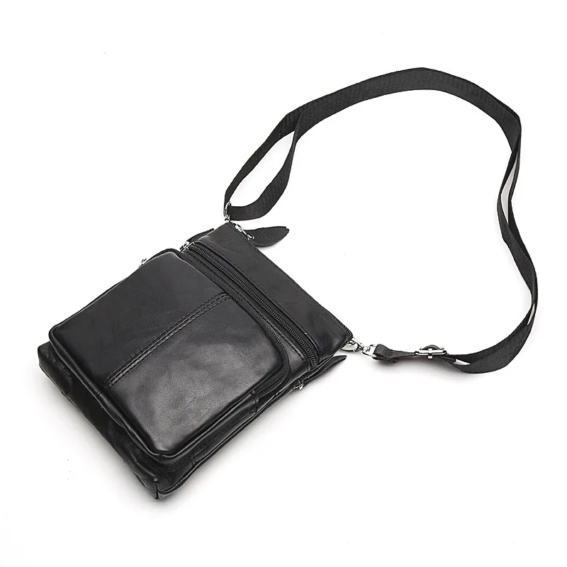 AITESEN 2017 New Men's Bags Cowhide Leather Shoulder Bag Multiple Zipper Leisure Man Crossbody Travel Small | Багаж и сумки