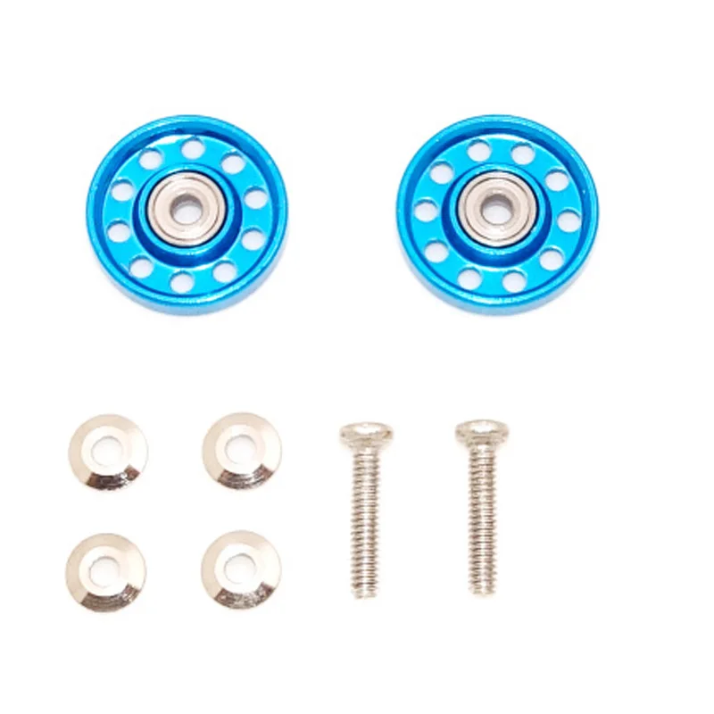 sky blue 1 комплект из алюминиевого сплава 10 отверстий 13 мм ролики для tamiya mini 4wd гоночного автомобиля 1/32 масштаб 324 магазин - Цвет: sky blue