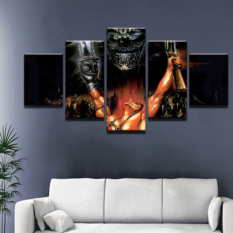 5 панельные фильмы ужасов The Evil Dead Wall Art картина украшение дома гостиная холст