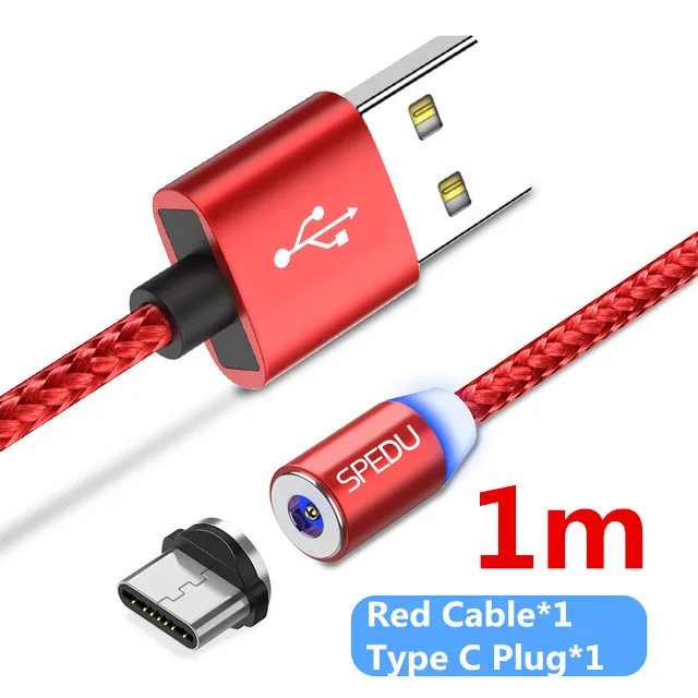 Автомобильное зарядное устройство USB SPEDU для iPhone X 6 7 8 XS Max, магнитный кабель, автомобильное зарядное устройство для телефона, Micro usb type c для samsung S9 S8 Plus xiaomi - Тип штекера: Cable For Type C