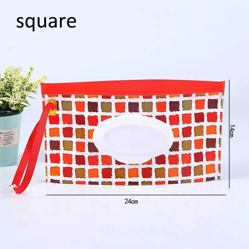 square Мультфильм печати детские влажные салфетки мешок многоразовые влажные салфетки крышка контейнер для влажных салфеток уход за кожей ребенка путешествия салфетки мешок - Цвет: square