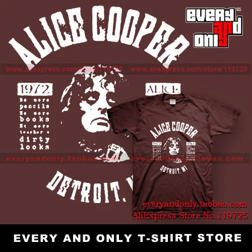 Alice alice cooper School's Out Lyrics rock combed cotton short-sleeve tee t shirt dress camiseta clothing | Мужская одежда