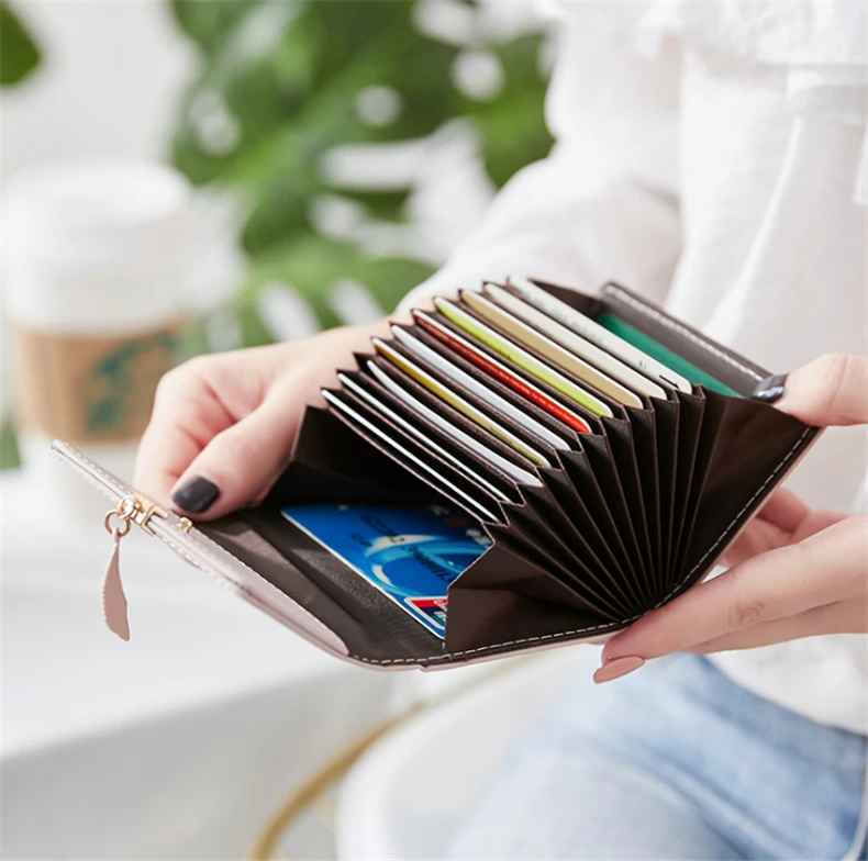 Новинка, женский короткий кошелек из искусственной кожи с листом, Женский кошелек для монет, модный кошелек, сумка для денег, винтажный держатель для карт, женские маленькие кошельки