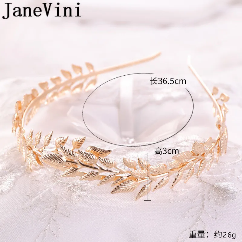 JaneVini Bruids Haaraccessoires сусальное золото невесты повязка на голову класса «Люкс» в стиле бохо, свадебные аксессуары для волос; свадебные Головные уборы украшения