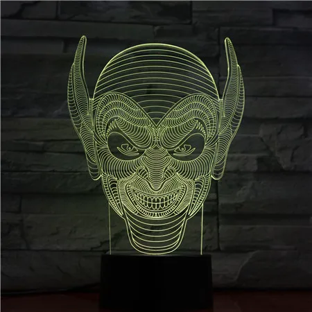 Halloween Jack Clown Creative Night Lamp High Quality Acrylic 3D Lights Baby Bedroom Table with USB Cable Kids BirthdayGift | Лампы и