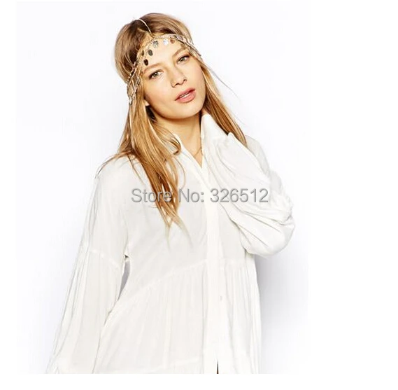 Europea стиль мульти-нить цепочки круглый блестки кисточки hairband горный хрусталь лоб