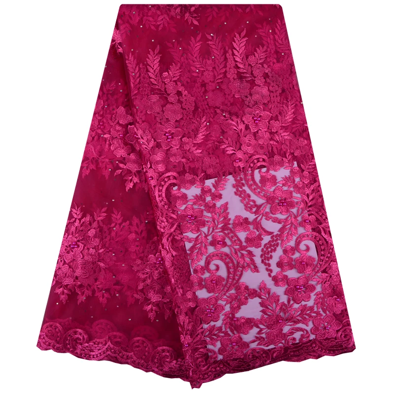 Французский Тюль кружевная ткань с бисером африканская сетка вышитые для женщин