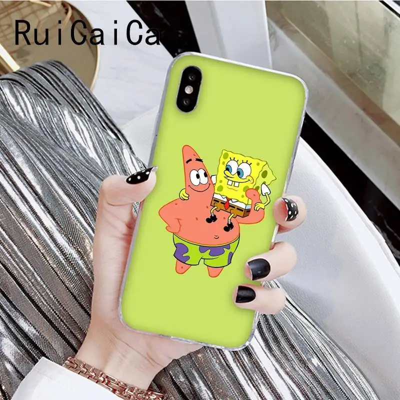 RuiCaiCa Губка Боб Квадратные Штаны Губка Боб клиент высокий чехол для телефона для iPhone 8 7 6 6S Plus X XSMAX 5 5S SE XR 11 11pro 11promax