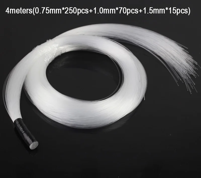 Пластиковый волоконно оптический кабель PMMA 4 метра (0 75 мм * 250 шт. + 1 0 70 5 15 шт.) для