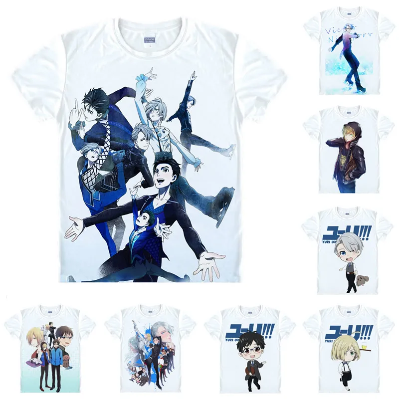 Аниме-рубашка Coolprint Yuri on Ice футболки в разных стилях с коротким рукавом Katsuki Plisetsky