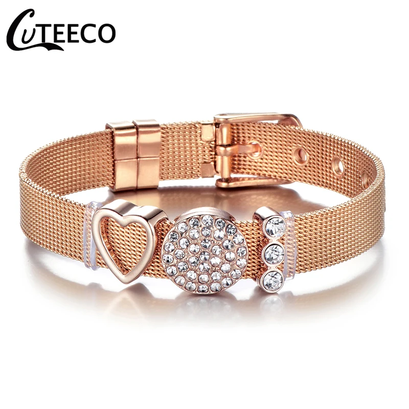 CUTEECO модный браслет из нержавеющей стали для женщин и мужчин очаровательный