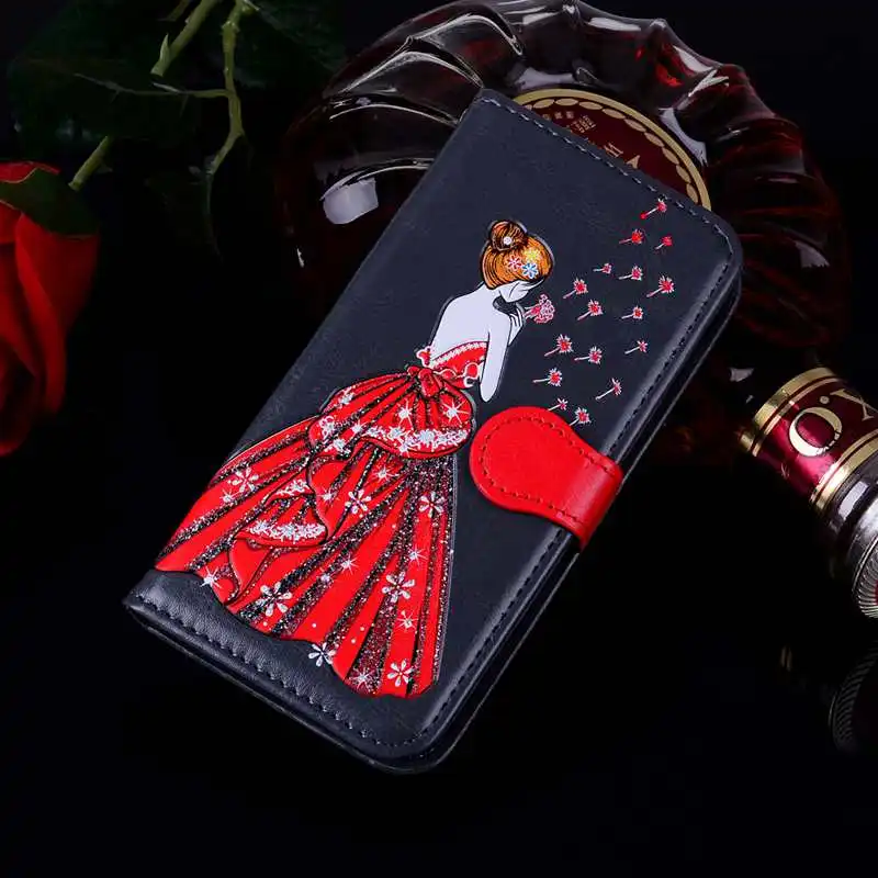 Платье сексуальная девушка женский кожаный бумажник чехол для iPhone X/8/7/плюс/6 6 S/SE 5