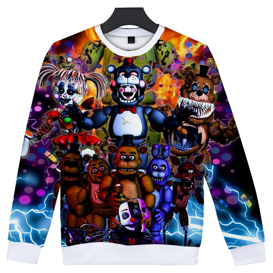 Толстовка Fnaf с 3D рисунком для мальчиков худи FNAF Свитшот пять ночей у уличная
