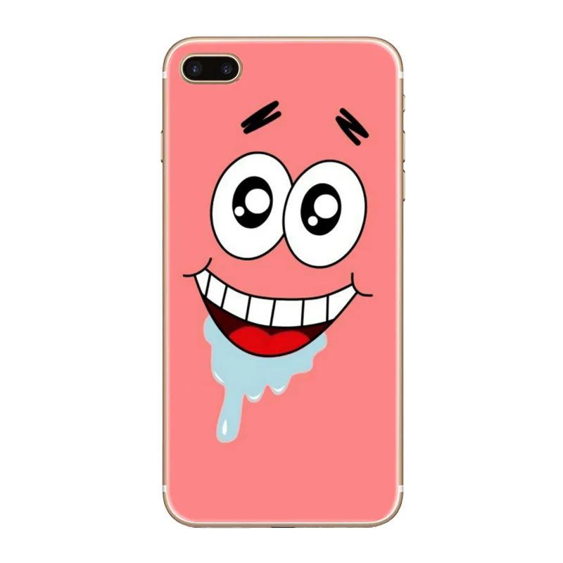H436 милый мягкий прозрачный Жесткий Тонкий чехол Spongebob для Apple iPhone XR XS Max 4 4s 5 5S SE 5C 6 S
