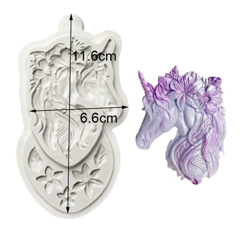 Силиконовая форма в виде единорога для конского мастики инструмент украшения