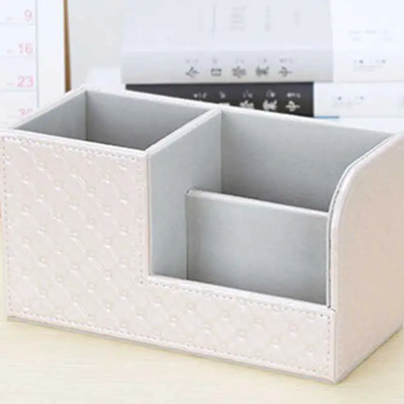 

New Enhanced 1pc Multi-function PU Desk Organizer Stationery Pen Storage Box Organizer JR Deals