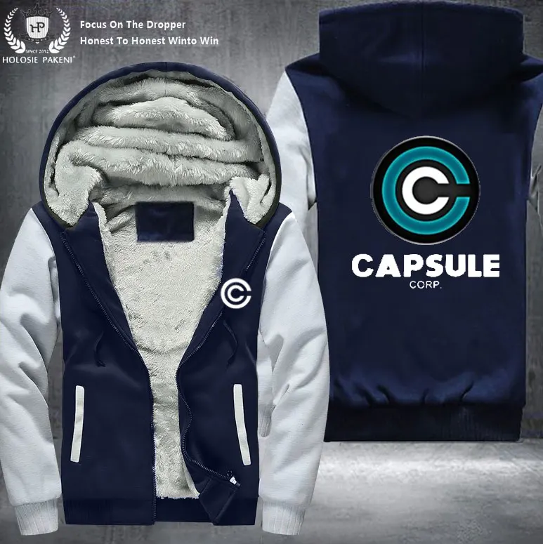 Дропшиппинг Размеры унисекс Зимние чехол Capsule corp пальто из плотного флиса с