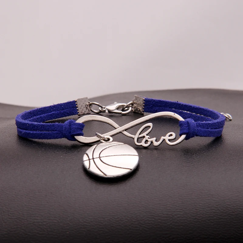 (10Pcs/Lot) 15Colors Infinity Love Basketball Bracelet &amp Bangles Charm Braided Leather Bracelets Sports Jewelry For Women Men | Украшения