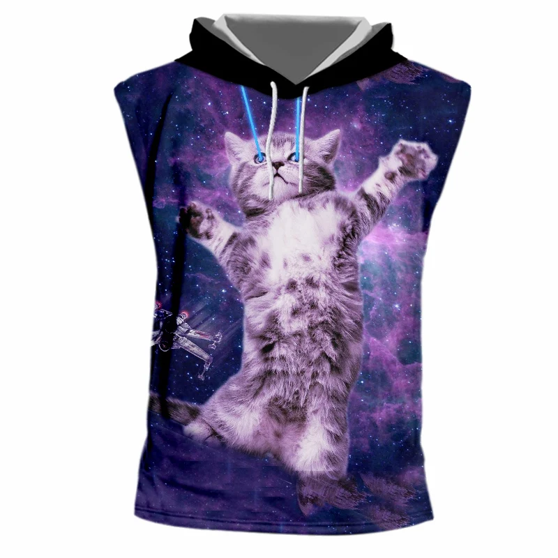 OGKB Новое поступление мужской топ на бретелях с капюшоном забавным принтом