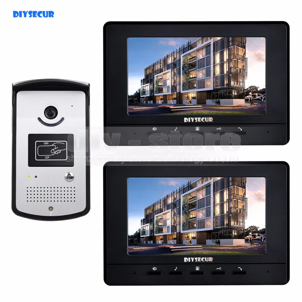 

DIYSECUR 800 x 480 7 inch Video Door Phone Doorbell Home Security Intercom System RFID LED Night Vision Camera