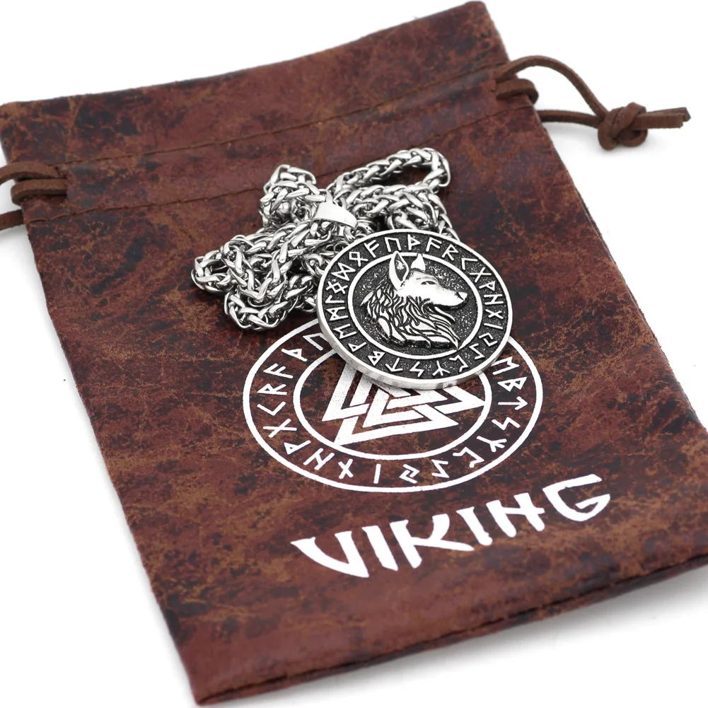 Скандинавский Викинг odin wolf Geri and Freki rune ожерелье с подвеской в форме руны