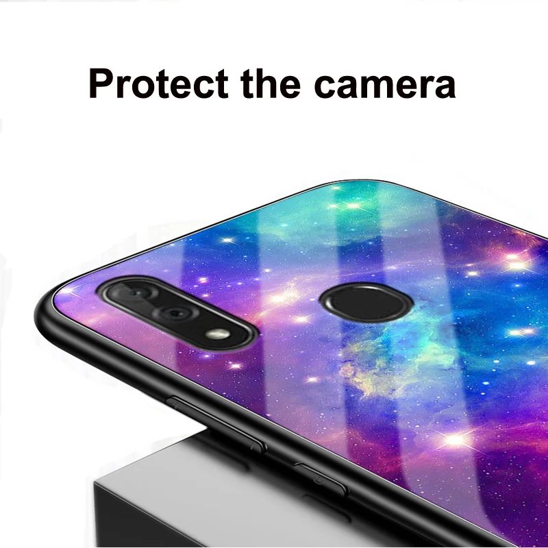 Чехол для zte blade V10, Модный чехол из закаленного стекла+ чехол с мягкими краями для zte blade V10 V1000, стеклянный жесткий чехол s V 10, оболочка funda