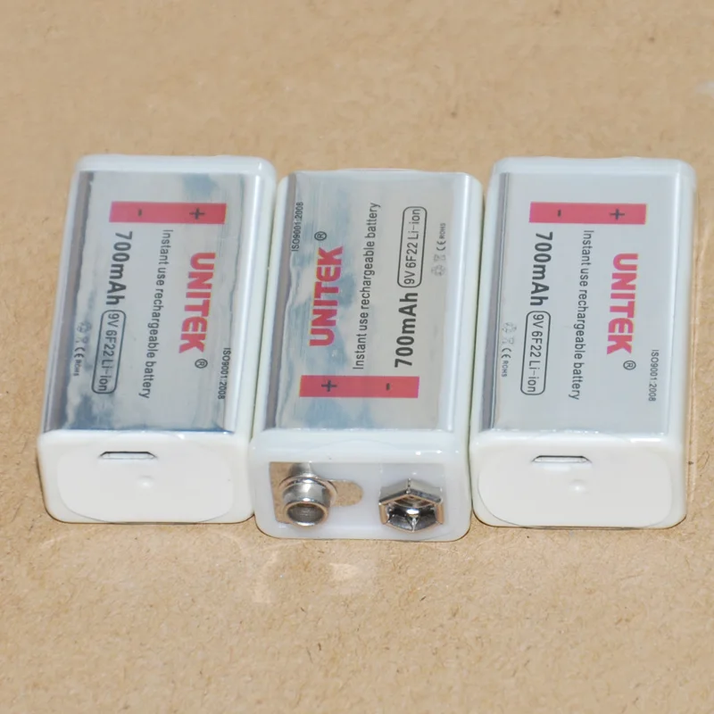 UNITEK 6F22 USB 9V перезаряжаемая литиевая батарея 700mah беспроводной микрофон KTV