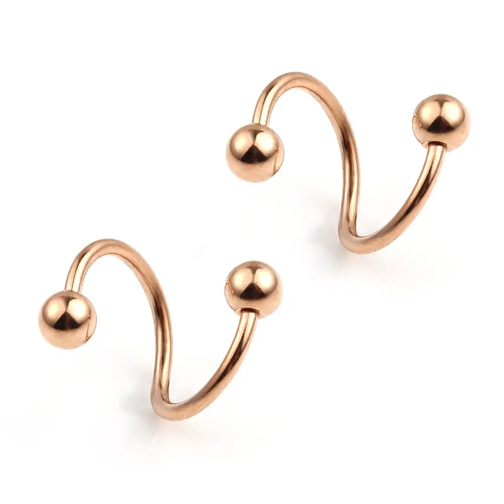 Спиральные серьги JFORYOU спиральные гвоздики из нержавеющей стали 16 г кольца для