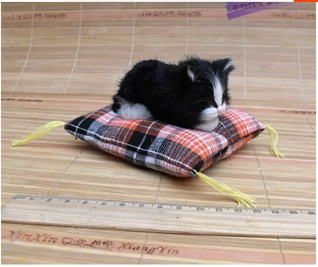 Маленькая милая имитация черной кошки маленькая Спящая кошка кукла украшения