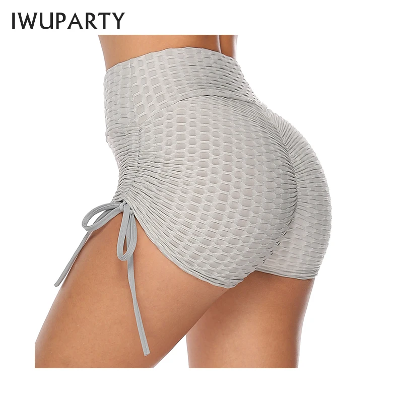 Шорты IWUPARTY женские с эластичным завышенным поясом однотонные трико для йоги
