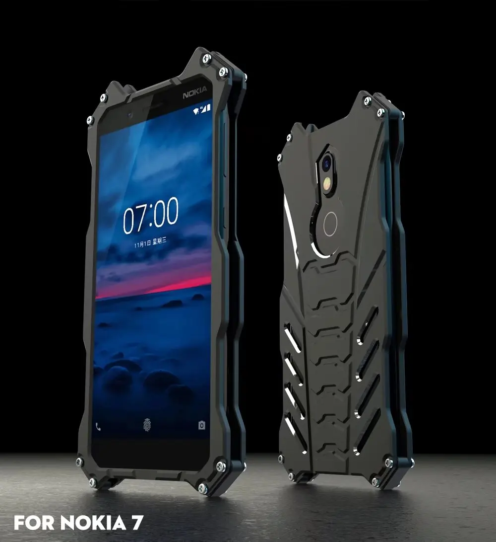 Для Nokia 7 армированный металлический алюминиевый чехол для телефона с ЧПУ Бэтмен
