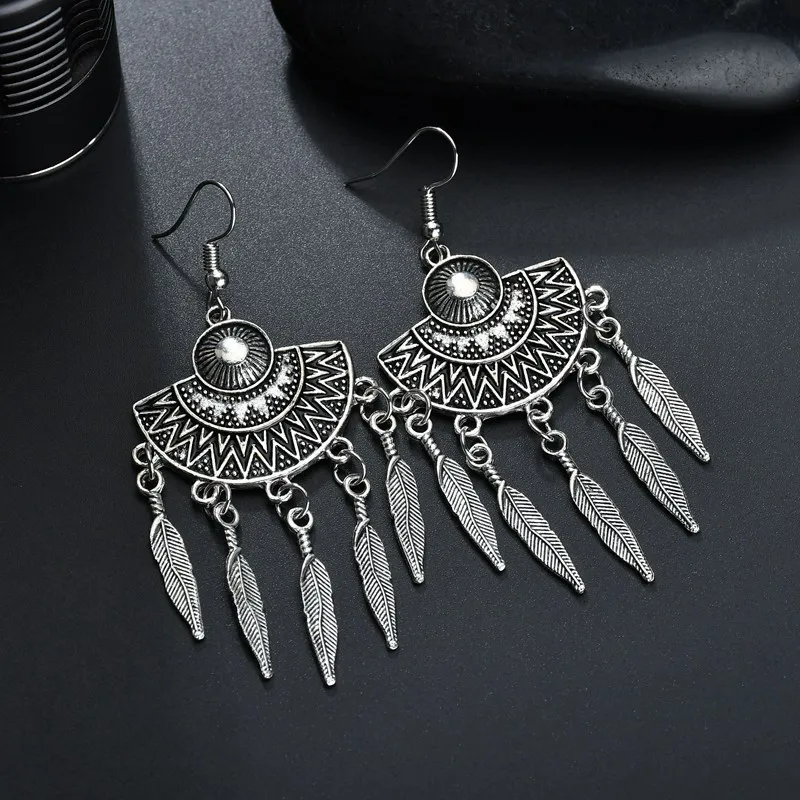 SexeMara Boho Винтаж Этническая большой серьги с кисточками для женщин Мода 2019