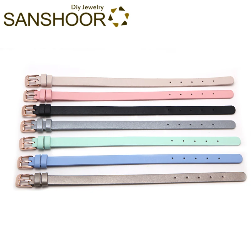 SANSHOOR одиночный браслет из натуральной кожи для женщин 21 см длина подходит DIY Хранитель слайд талисманы коллекция браслет, ремни 2 шт
