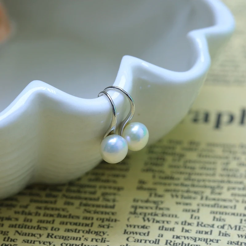 Женские серьги с жемчугом AAAA Классические Вечерние из серебра 925 пробы блестящим