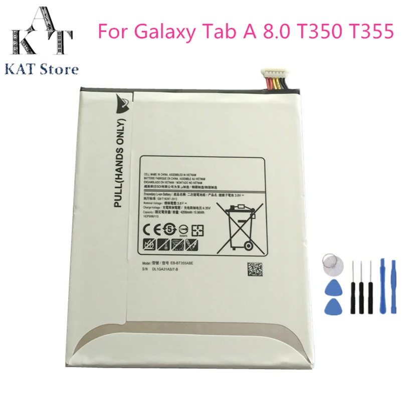 Запасная батарея для планшета KAT EB BT355ABE 4200 мАч Samsung GALAXY Tab A 8 0 T350 T355 батареи лучшее