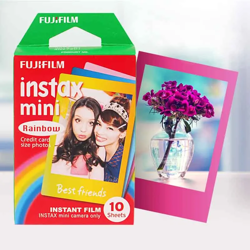 Оригинальная пленка Fujifilm Instax Mini 8 Rainbow Fuji Instant photo paper 10 листов для 7 s 50 50i 90 25 dw Share SP 1