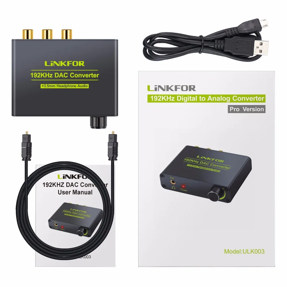 PROZOR DAC Digital to Analog Audio Converter With Volume Adjustment 5.1CH SPDIF Coaxial RCA Support DTS AC3 For PS4 AMP |