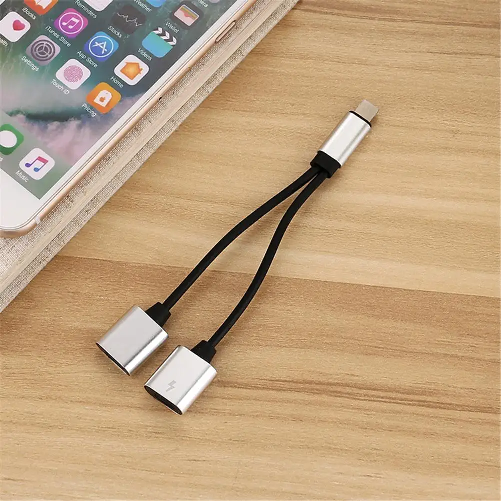 2 в 1 адаптер для подключения наушников для Iphone7/IPhone X/8/8 Plus Dual USB кабель адаптера для наушников разветвитель кабеля